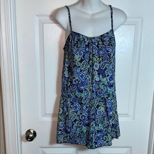 A Shore Fit! Hips Paisley One Piece Swim Dress Romper Size 10